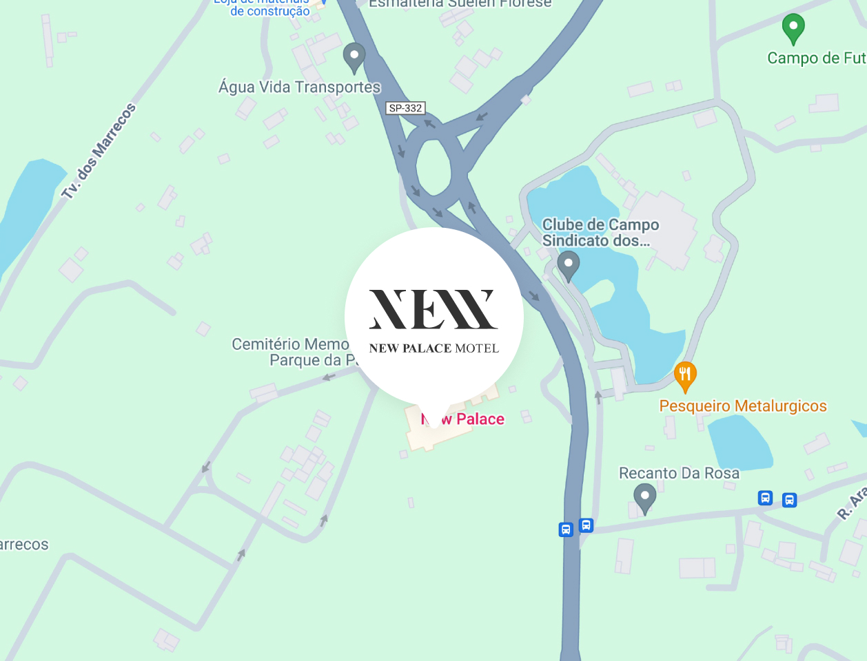 mapa de localização do motel